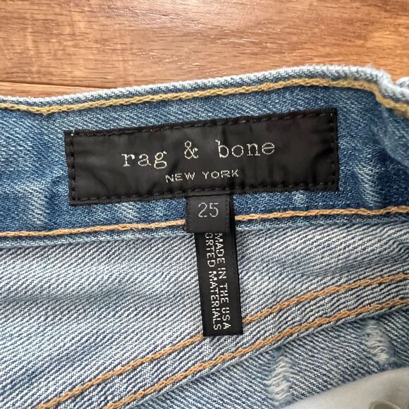 Rag & Bone Jeans Women's Size 25 Straight Distressed Shaker Light Wash - Picture 3 of 10